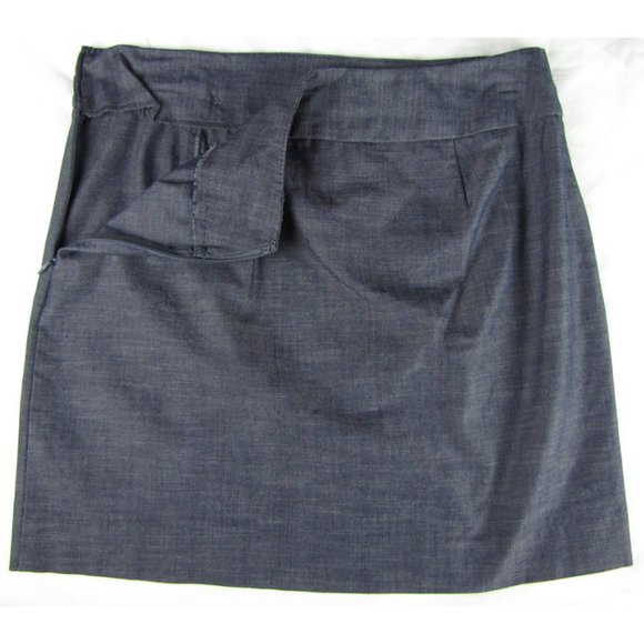 SALE!  Linen Buttons Gray Short Mini Skirt - Picture 3 of 4